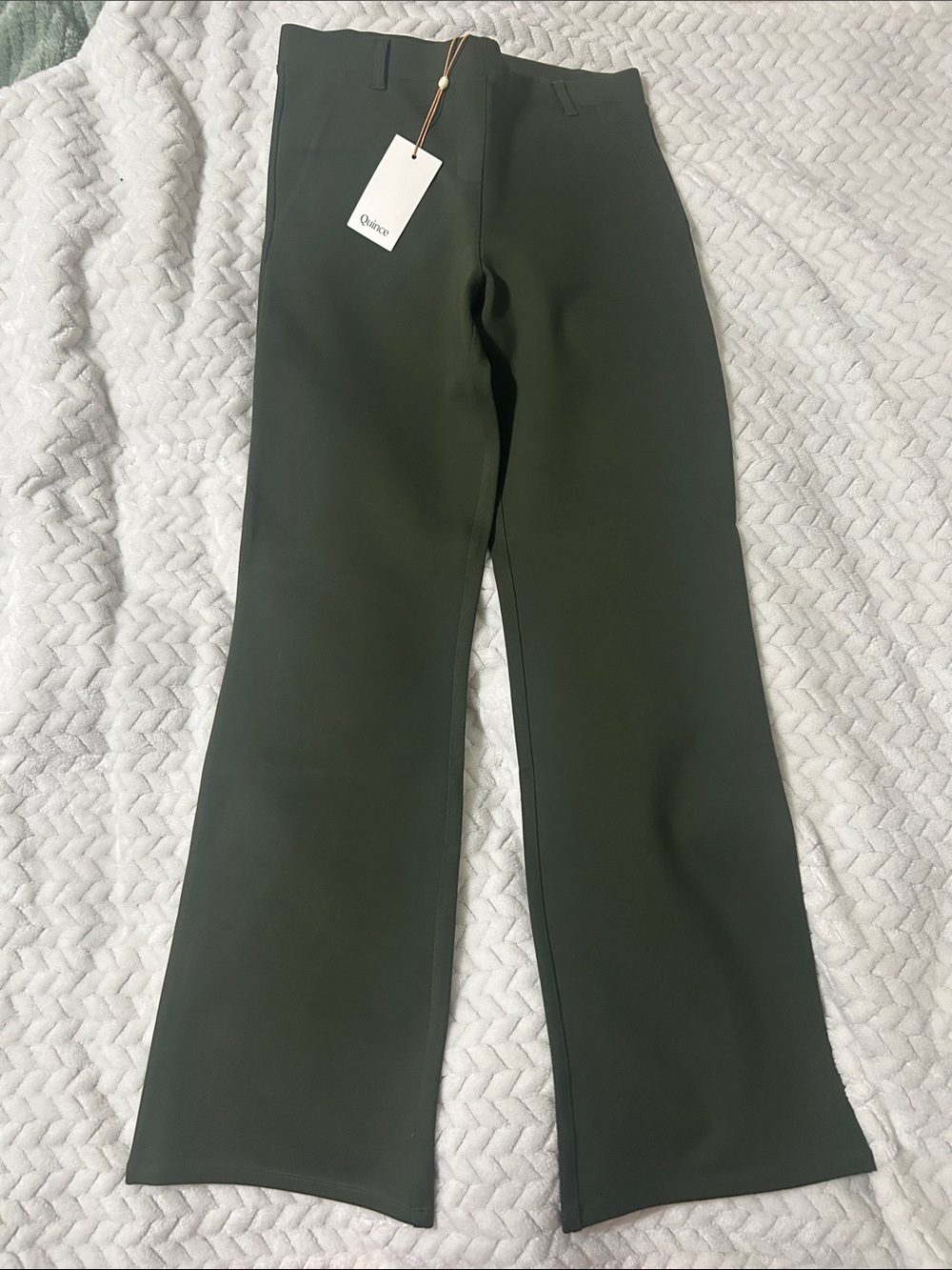 Quince Petite Olive Green Pull on Trousers